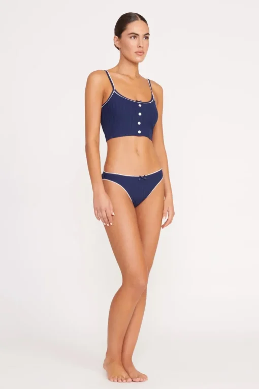 ABBY SWIM TOP  NAVY WHITE