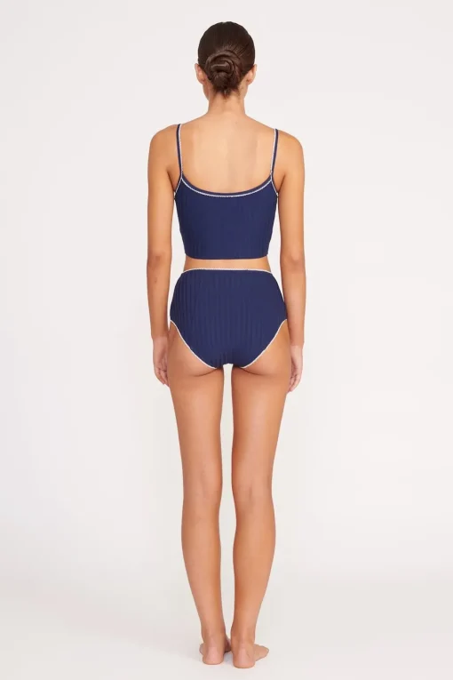 ABBY SWIM TOP  NAVY WHITE