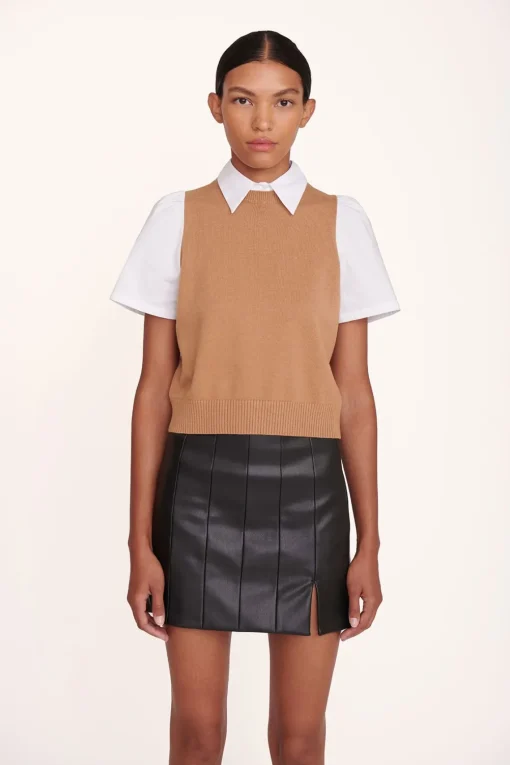 ARYA TOP  TAN WHITE