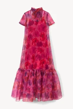 CALLUNA DRESS MAGENTA PAINTED FLORAL