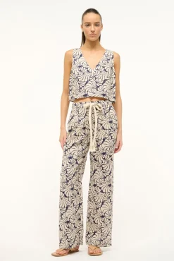 CATANIA TOP  NAVY SCALLOP BLOCK PRINT