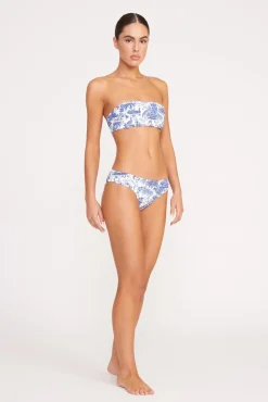 CORSAGE BIKINI BOTTOM  BLUE TOILE
