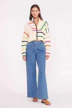CROPPED HAMPTON SWEATER  CREAM RAINBOW MULTI