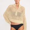 CROPPED HAMPTON SWEATER  NATURAL