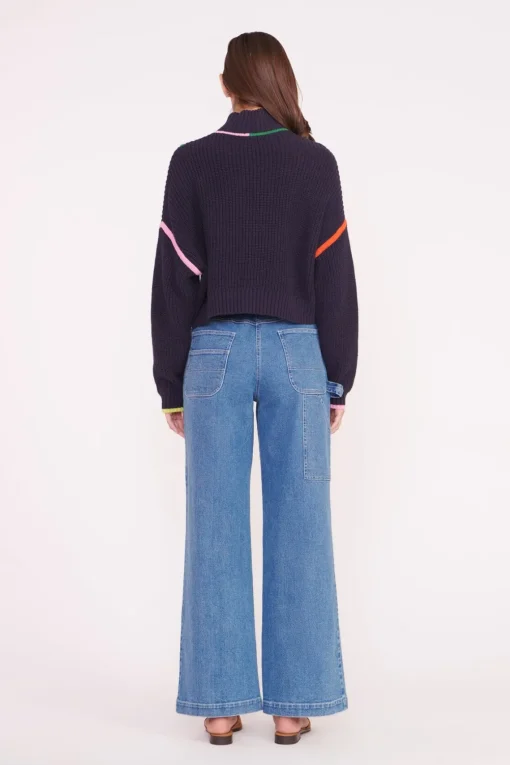 CROPPED HAMPTON SWEATER  NAVY MULTI