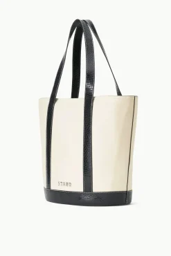 CUSTOM MONOGRAM ALLORA TOTE  CREAM BLACK