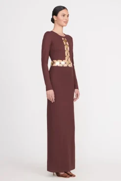 DELPHINE DRESS DARK CHOCOLATE