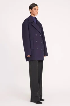 ELORA PEACOAT  NAVY