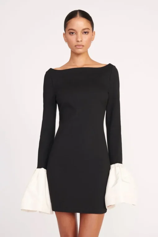 HAWTHORNE DRESS  BLACK IVORY