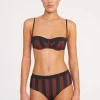 JO BALCONETTE BIKINI TOP  BLACK TAN SEASHORE STRIPE