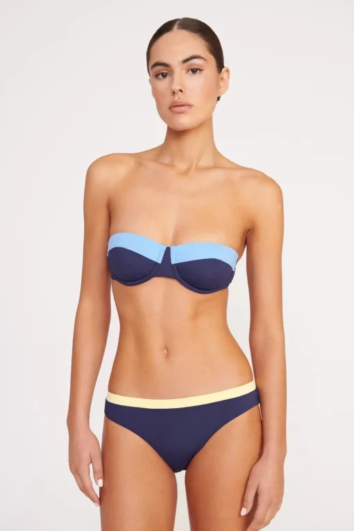 JO BALCONETTE BIKINI TOP  NAVY COLORBLOCK