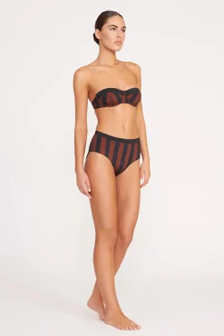 JO BALCONETTE BIKINI TOP  BLACK TAN SEASHORE STRIPE