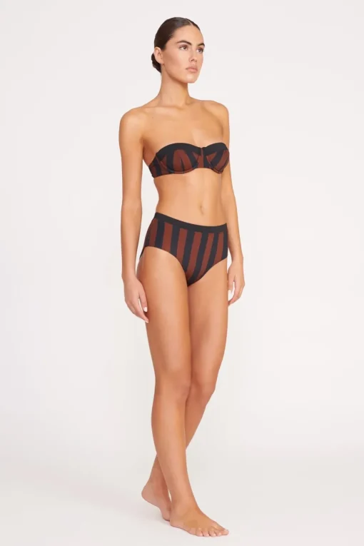 JO BALCONETTE BIKINI TOP  BLACK TAN SEASHORE STRIPE