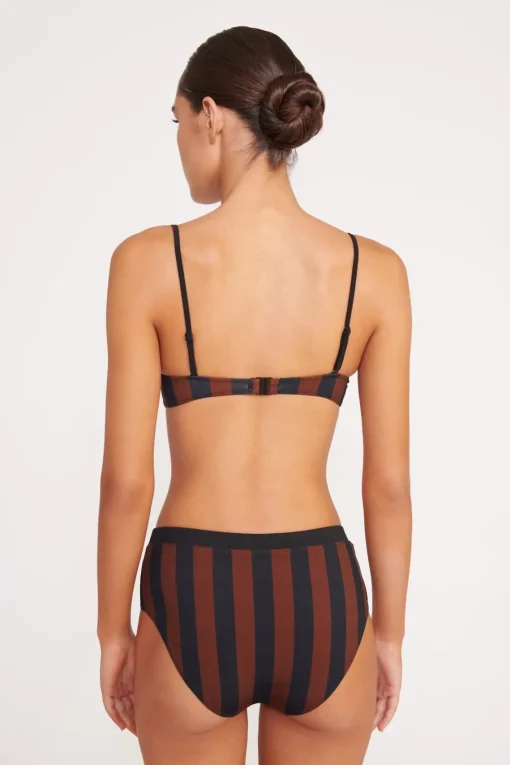 JO BALCONETTE BIKINI TOP  BLACK TAN SEASHORE STRIPE