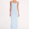 KATIE DRESS  BLUE SEASHORE STRIPE