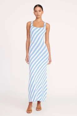 KATIE DRESS  BLUE SEASHORE STRIPE