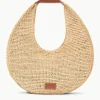LARGE RAFFIA MOON BAG  NATURAL RAFFIA