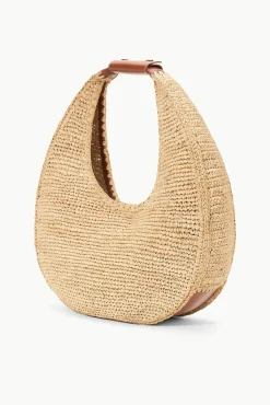 LARGE RAFFIA MOON BAG  NATURAL RAFFIA