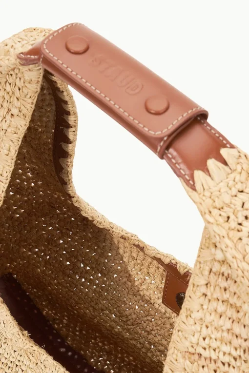 LARGE RAFFIA MOON BAG  NATURAL RAFFIA
