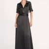 MILLIE DRESS  BLACK SATIN