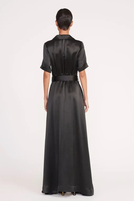 MILLIE DRESS  BLACK SATIN