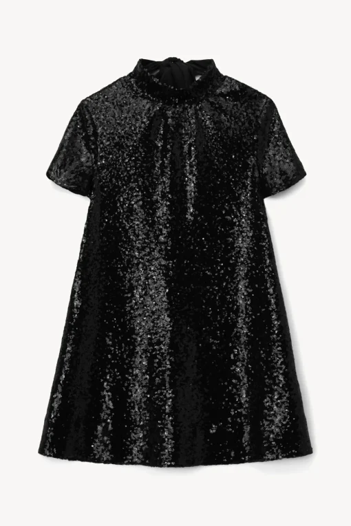 MINI ILANA DRESS  BLACK SEQUINS