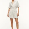 MINI LORENZA DRESS  IVORY MICRO STRIPE