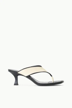 NATALIA THONG SANDAL  CREAM BLACK