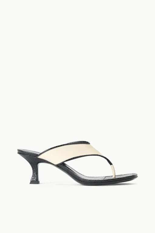 NATALIA THONG SANDAL  CREAM BLACK