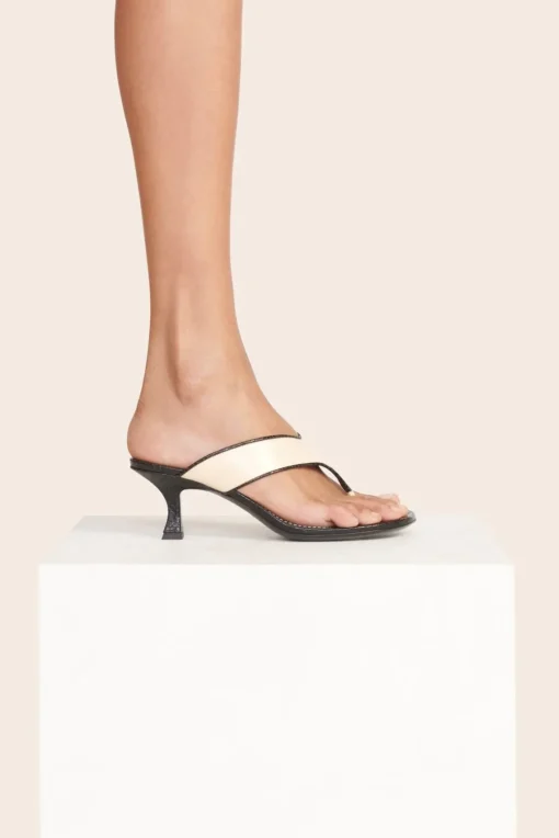 NATALIA THONG SANDAL  CREAM BLACK