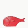 PESCE LEATHER CLUTCH  RED ROSE