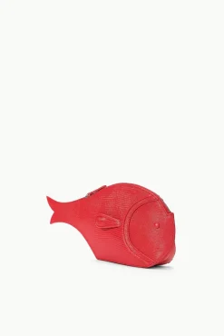 PESCE LEATHER CLUTCH  RED ROSE