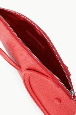 PESCE LEATHER CLUTCH  RED ROSE