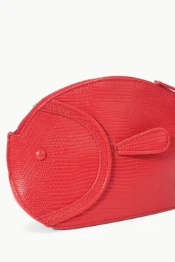 PESCE LEATHER CLUTCH  RED ROSE
