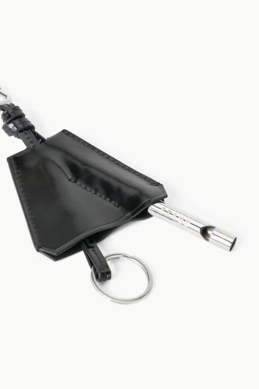 SAFETY WHISTLE KEY FOB  BLACK
