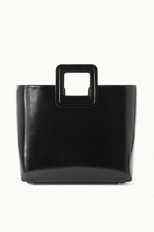 SHIRLEY LEATHER BAG  BLACK POLISHED