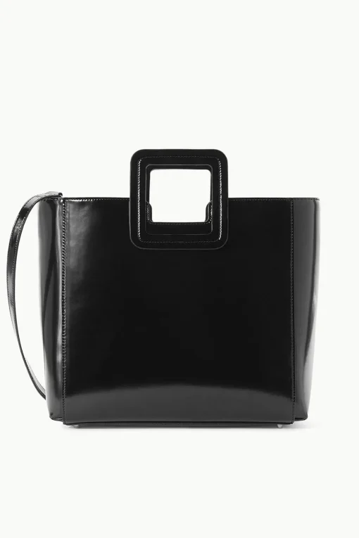 SHIRLEY LEATHER BAG  BLACK POLISHED