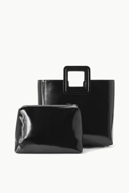 SHIRLEY LEATHER BAG  BLACK POLISHED