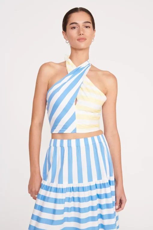 SMOCKED KAI TOP  BUTTERCUP SEASHORE STRIPE