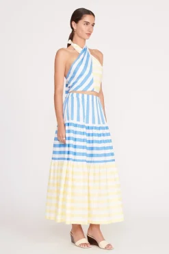SMOCKED KAI TOP  BUTTERCUP SEASHORE STRIPE