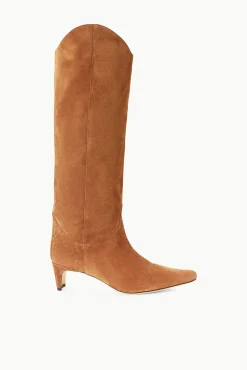 WESTERN WALLY BOOT  TAN SUEDE