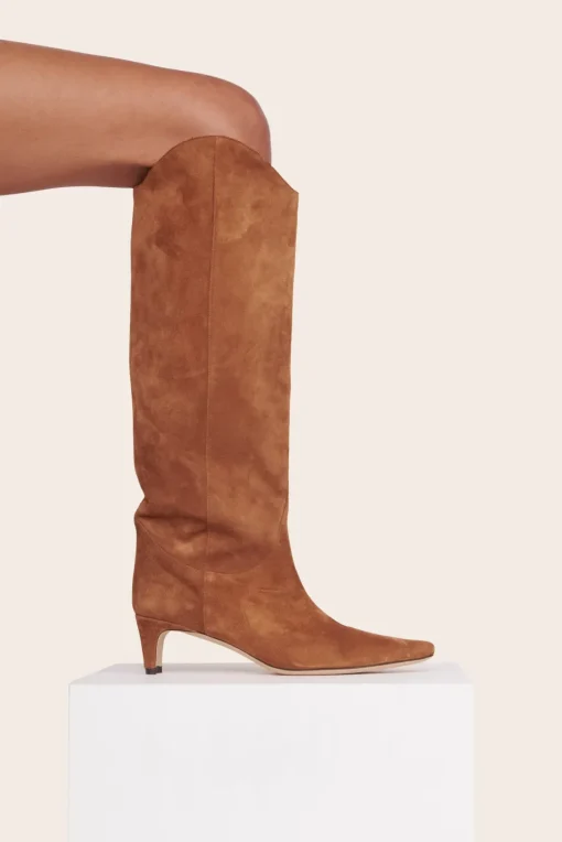 WESTERN WALLY BOOT  TAN SUEDE