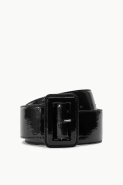 WIDE WAIST BELT  BLACK PATENT