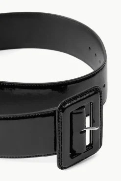 WIDE WAIST BELT  BLACK PATENT