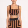 ZOLA TOP  BLACK TAN SEASHORE STRIPE