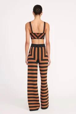 ZOLA TOP  BLACK TAN SEASHORE STRIPE
